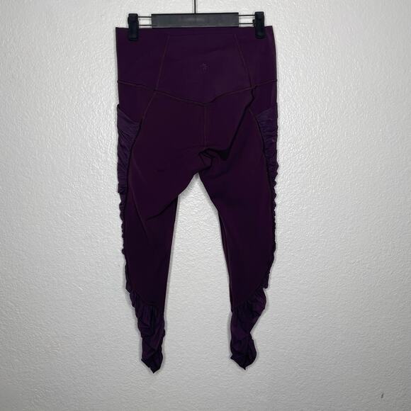 Athleta Womens Leggings Size M Purple Mesh Me Up 7/8 Hi Rise Pull On Athleisure - Picture 2 of 14